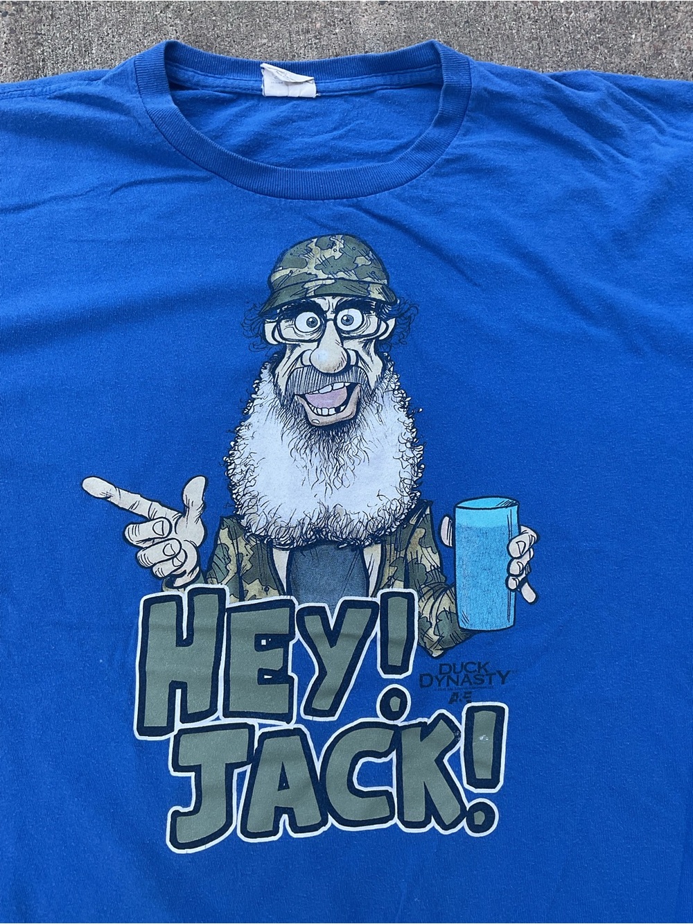 Duck Dynasty Hey Jack Graphic T Shirt Blue TV Show Hunting Tee Adult